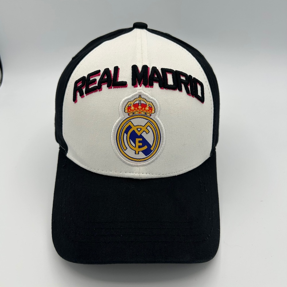 Real Madrid Baseball Cap Hat Unisex OSFA Black White Soccer Sportswear